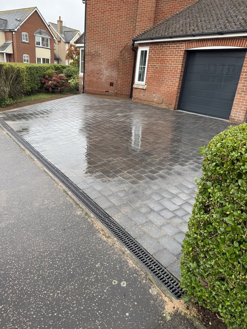High-quality block paving driveway installation Kemmann Way, Great Cambourne, Cambridge, CB23 5AU