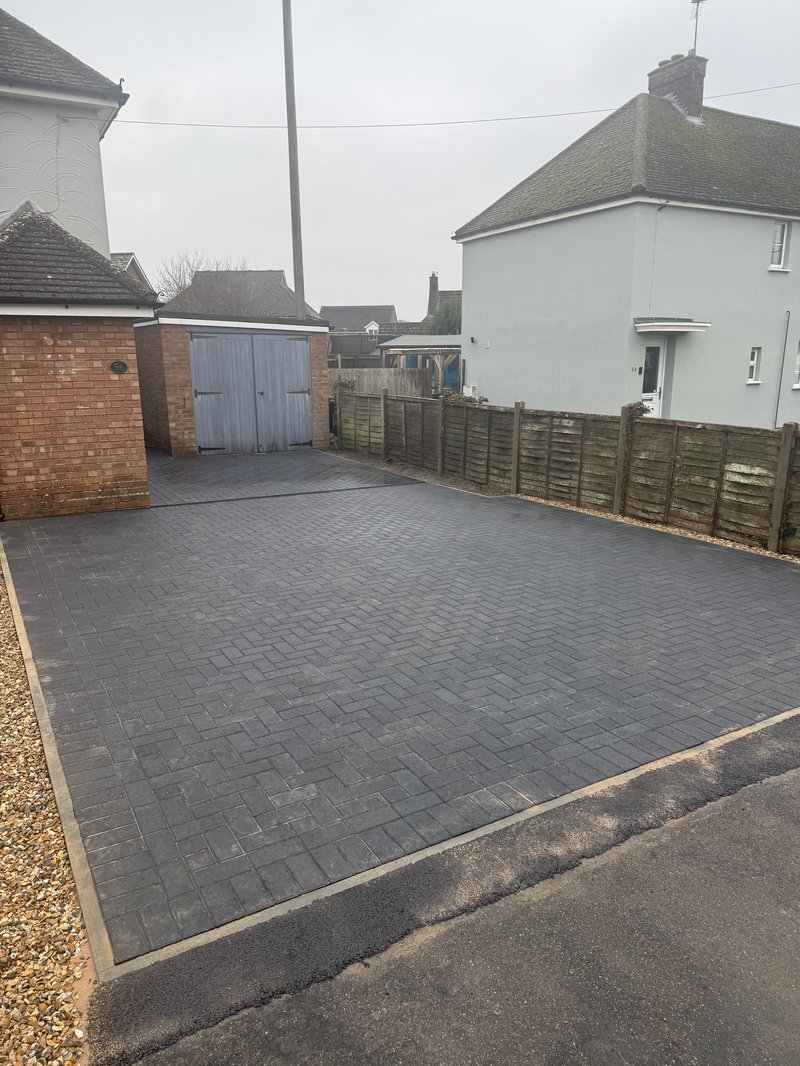 Standard Block Paving, Smooth, Concrete, Bradstone block paving installation process in Beck Road, Isleham, CB7 5QS