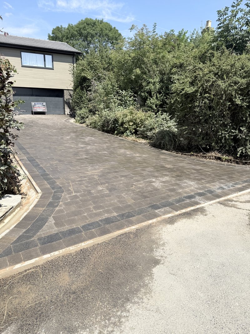 Completed block paving driveway project in The Footpath, Coton, CB23 7PX